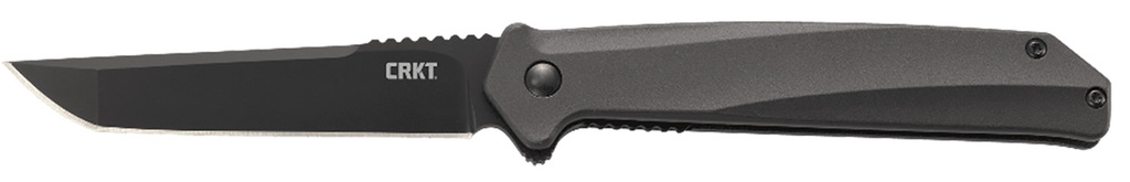 Columbia River CRKT K500GKP Helical  3.52" Folding Tanto Plain Black Oxide D2 Steel Blade/ Black Aluminum Handle Includes Pocket Clip