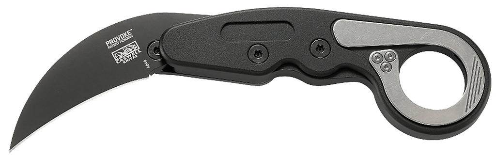 Columbia River CRKT 4040 Provoke  2.41" Folding Hawkbill Plain Black TiN D2 Steel Blade/ Black Aluminum Handle Includes Pocket Clip
