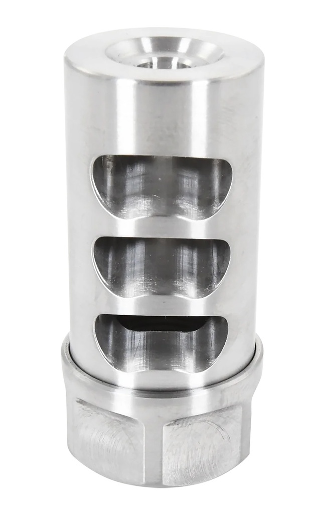 American Precision Arms G2L5830S Gen 2 Little Bastard Self Timing Brake Stainless Steel with 5/8"-24 tpi Threads, 2.22" OAL & 1" Diameter for 30 Cal Rifle