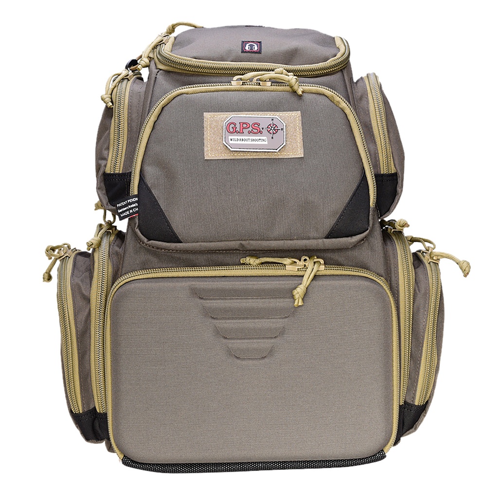 G*Outdoors GPS Bags 1611SC Sporting Clays Backpack Olive w/Visual ID Storage System, Lockable Zippers, Storage Pockets, Pull-Out Rain Cover