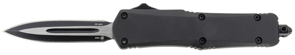 Templar Knife SBR131 Gen II  Small 2.69" OTF Dagger Plain Black Oxide Stonewashed 440C SS Blade, 4.31" Black Aluminum/Rubber Handle, Glass Breaker