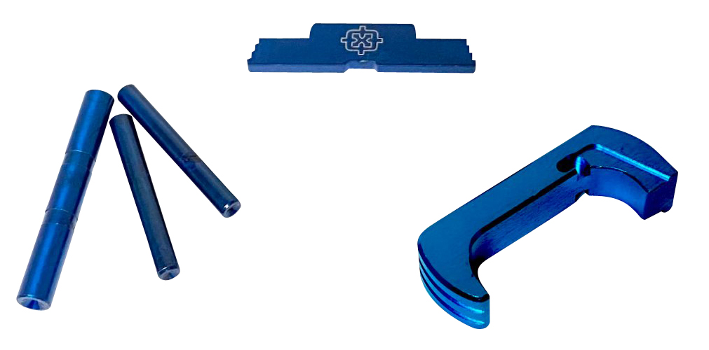 Cross Armory CRG5OKBL 3 Piece Kit  Extended Compatible w/Glock 17/19/26/34 Gen5 Blue Anodized Steel/Aluminum