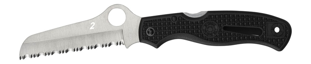 Spyderco C89SBK Atlantic Salt  3.69" Folding Sheepsfoot Serrated H1 Steel Blade Black Molded FRN Handle Includes Pocket Clip