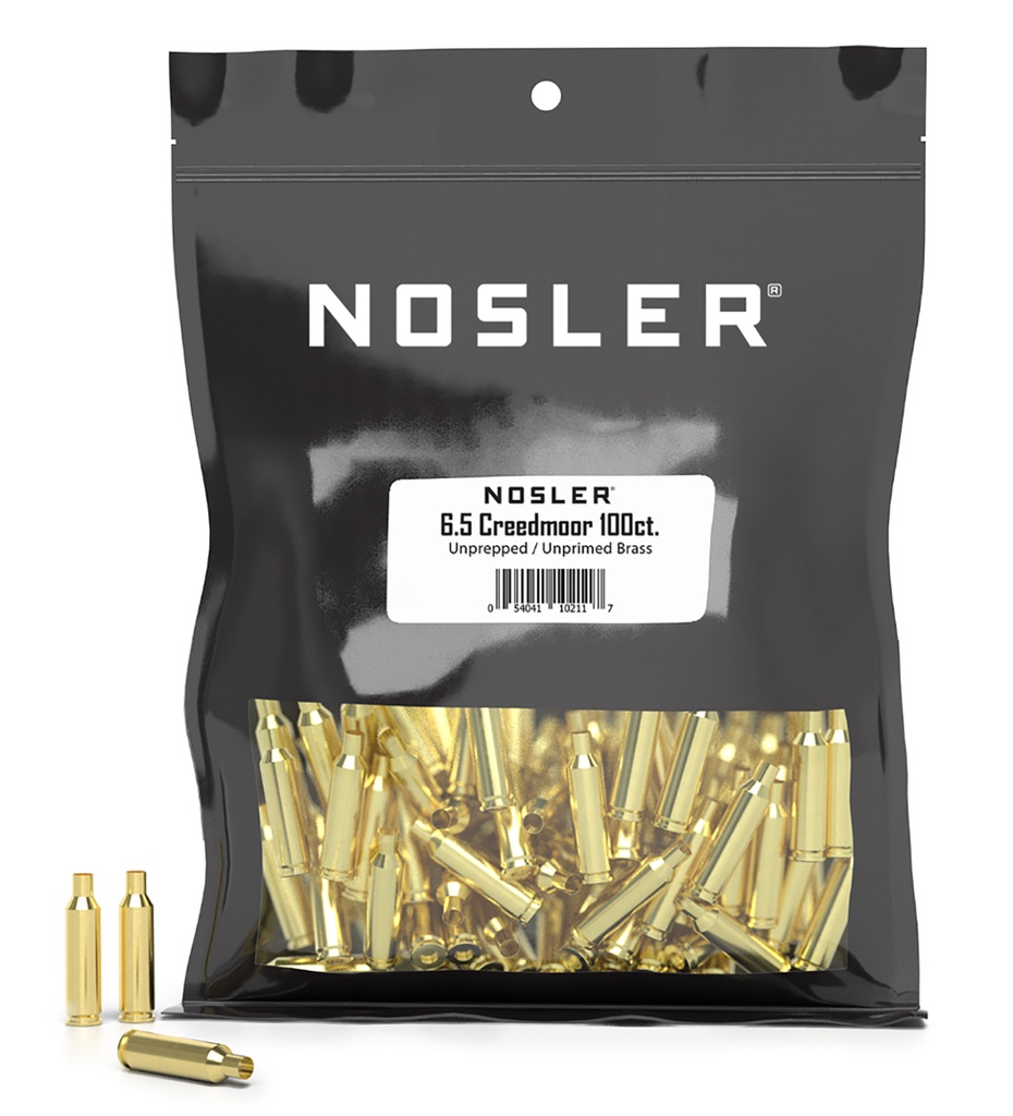 Nosler 10211 Premium Brass Unprimed Cases 6.5Creedmoor Rifle Brass 100/Box