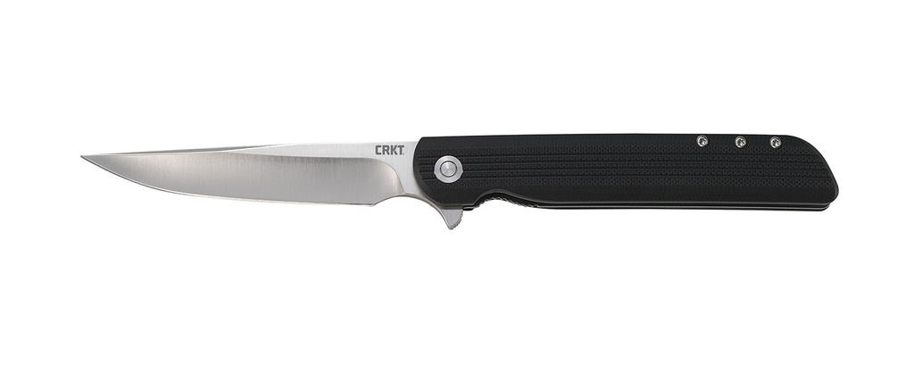Columbia River CRKT 3810 LCK +  Large 3.62" Folding Drop Point Plain Satin 8Cr13MoV SS Blade/ Black GRN Handle Includes Pocket Clip