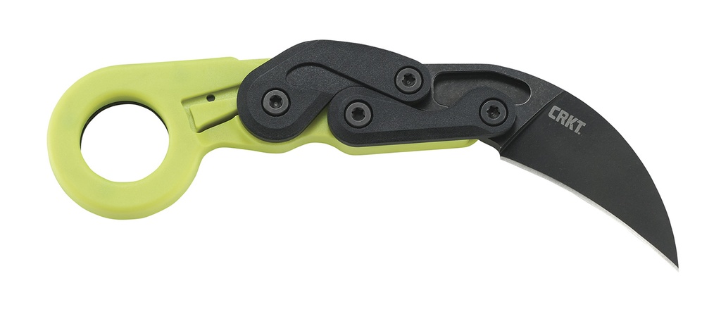 Columbia River CRKT 4041G Provoke Zap 2.47" Folding Plain Black Stonewashed 4116 Stainless Steel Blade/Bright Green Grivory Handle Includes Pocket Clip