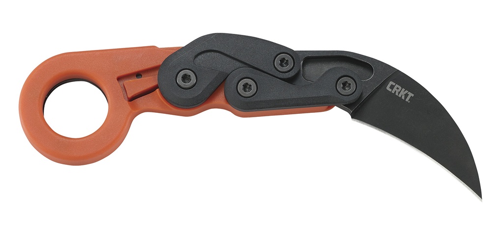 Columbia River CRKT 4041O Provoke  2.47" Folding Plain Black Stonewashed 4116 Stainless Steel Blade/Orange Grivory Handle Includes Pocket Clip