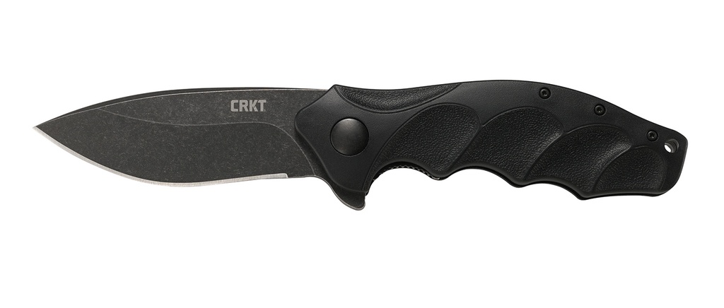 Columbia River CRKT K221KKP Foresight Assisted 3.53" Folding Modified Drop Point Plain Black Stonewashed 4116 Stainless Steel Blade/ Black Contoured GRN Handle Includes Pocket Clip