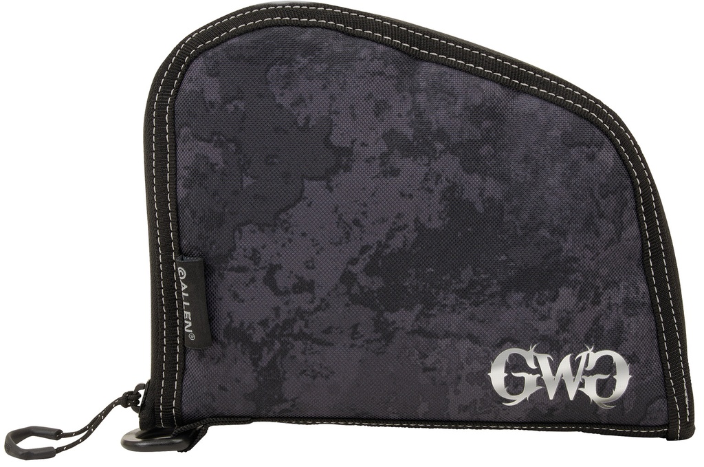 Girls With Guns 9078 Midnight Handgun Case 8" Black/Shade Blackout Camo, Locking Zipper