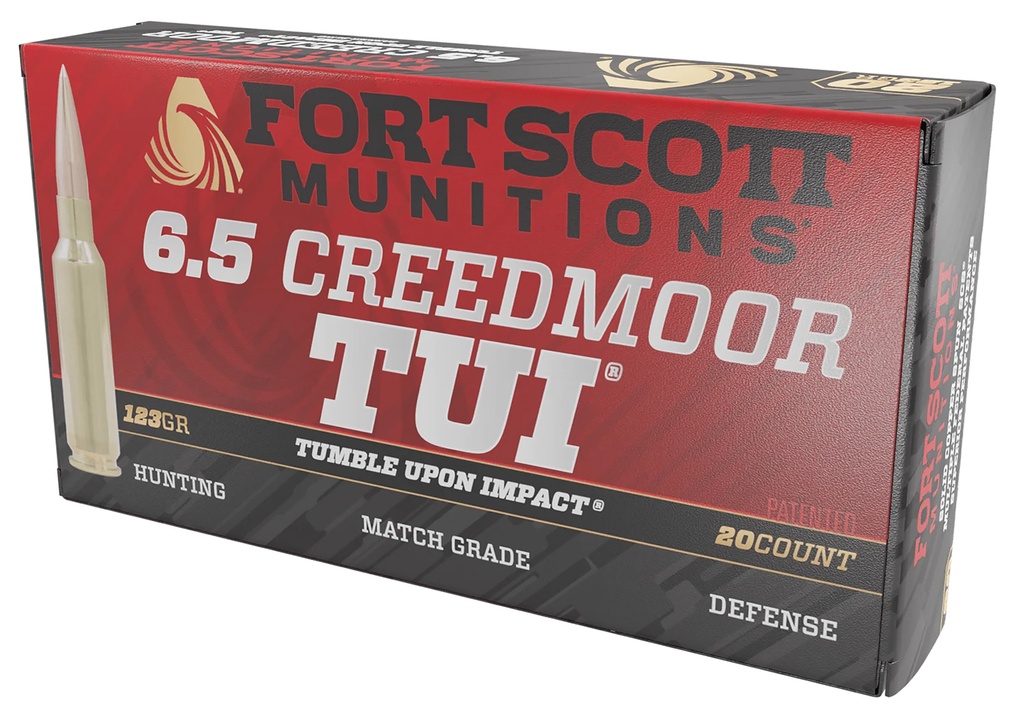 Fort Scott Munitions 65CM123SCV11 Tumble Upon Impact (TUI) Rifle 6.5Creedmoor 123gr Solid Copper Spun 20 Per Box/10 Case