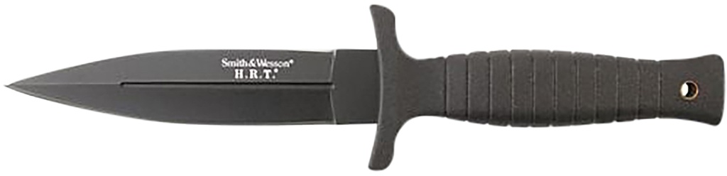 SW Knives Smith & Wesson Knives SWHRT9BCP H.R.T.  4.75" Fixed Spear Point Plain 7Cr17MoV High Carbon SS Blade Thermoplastic Rubber Handle 9" OAL