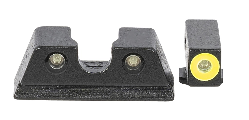 MEPRO USA LLC Meprolight USA 402203121 Hyper-Bright  Green Tritium Yellow Outline Front Sight-Green Tritium Black Outline Rear Sight Glock 42/43