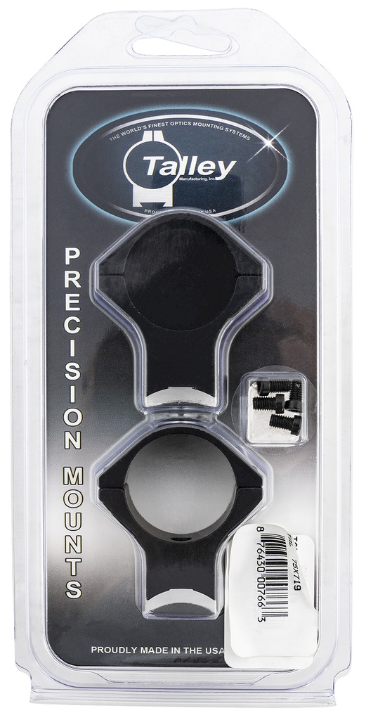 Talley 75X719 Scope Mount/Ring Combo  Black Anodized Aluminum 30mm Tube Savage (8-40) Round Receiver w/Accutrigger High Rings 0 MOA