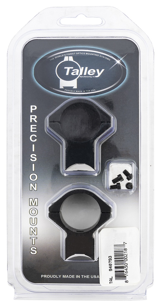 Talley 940793 Scope Mount/Ring Combo  Black Anodized Aluminum 1" Tube Savage 93R/B.Mag/Mark II Medium Rings 0 MOA