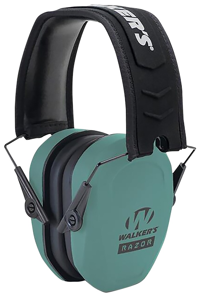 Walkers Game Ear Walker's GWPRSMPASTL Razor Slim Passive Muff 27 dB Over the Head Teal/Black Polymer