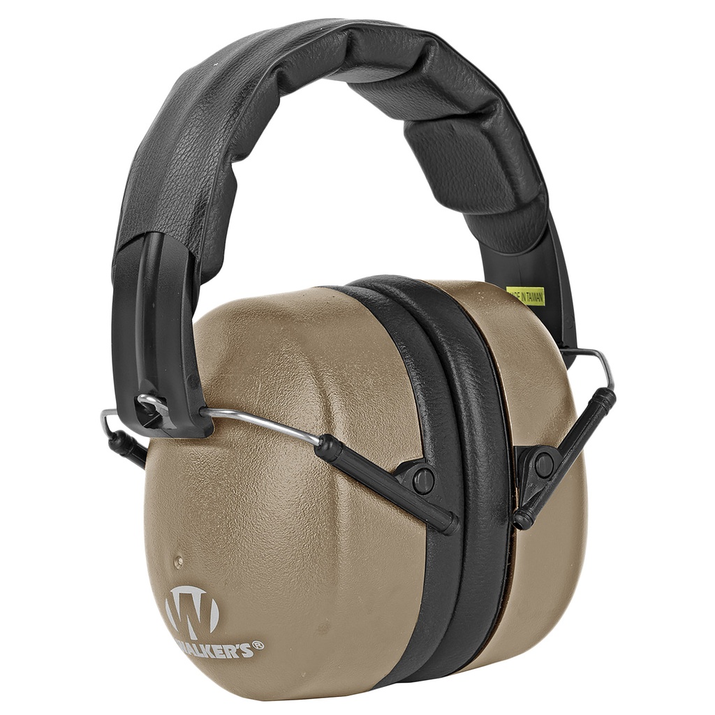 Walkers Game Ear Walker's GWPEXFM3FDE Extra Range Passive Muff 30 dB Folding Flat Dark Earth/Black Polymer