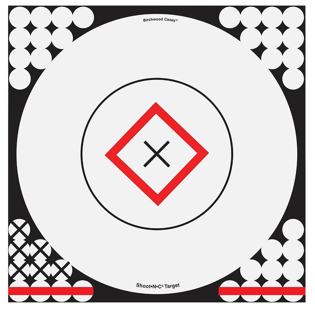 Birchwood Casey 34195 Shoot-N-C Reactive Target Self-Adhesive Paper Black/Red/White 17.25" Bullseye 5 Pack
