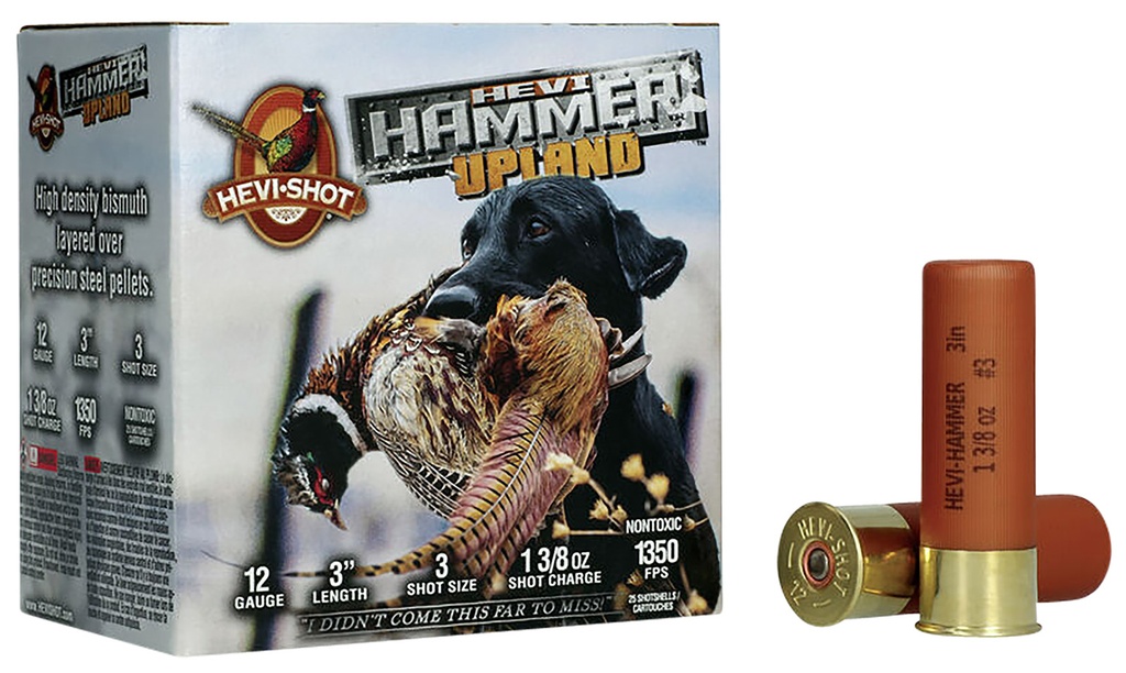 Hevishot HEVI-Shot HS29113 HEVI-Hammer Upland 12Gauge 3" 1 3/8oz Steel/Bismuth 3Shot 25 Per Box/10 Case