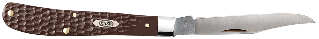 Case 00135 Trapper Slimline 3.25" Folding Clip Point Plain Mirror Polished Tru-Sharp SS Blade, Brown Jigged Synthetic Handle