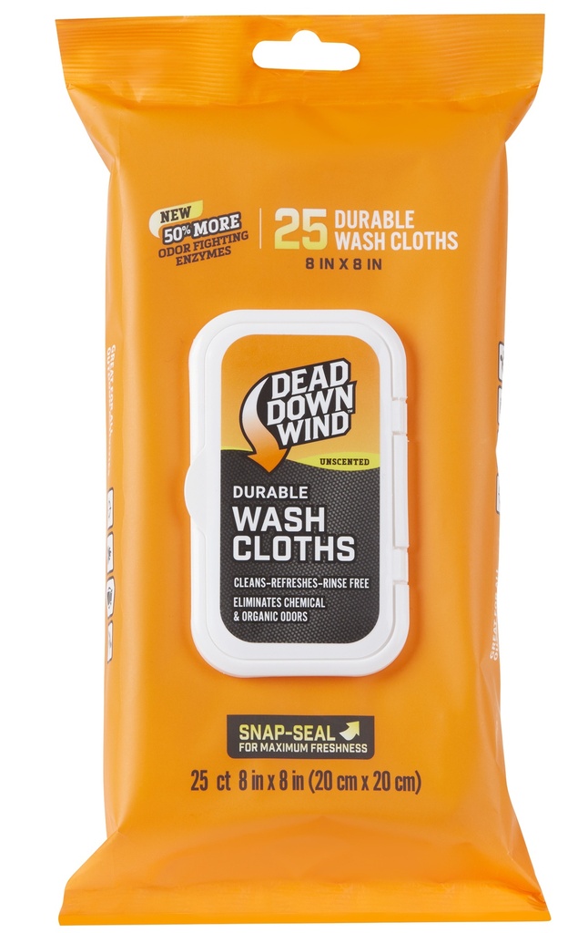 Dead Down Wind 1355 Field Wash Cloth 8" X 8" Unscented 25 Count