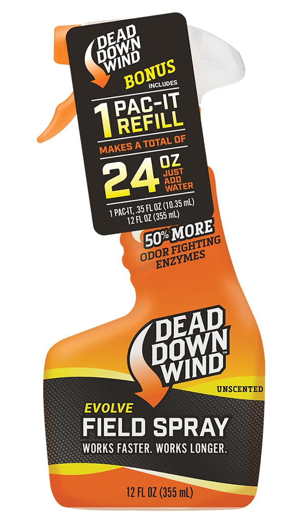 Dead Down Wind 1312418 Evolve Field Spray Pac-It Combo Odor Eliminator Unscented Scent 24 oz Trigger Spray