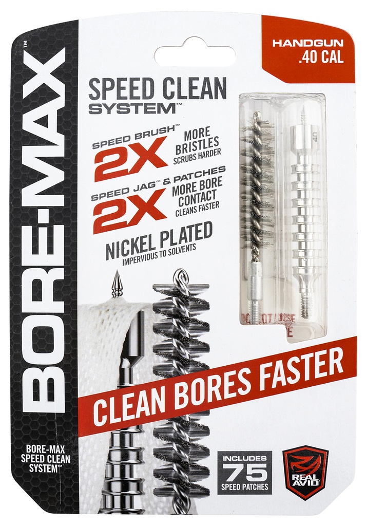 Real Avid AVBMSET40 Bore-Max Speed Clean Upgrade Set 40 Cal Pistol