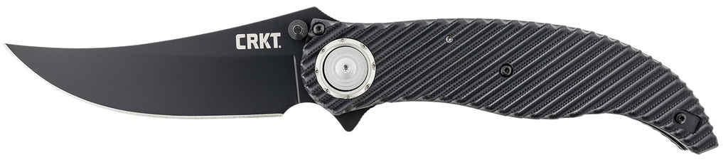 Columbia River CRKT 2640 Clever Girl  4.10" Folding Plain Black Powder Coated D2 Steel Blade/ Black G10 Handle Includes Pocket Clip