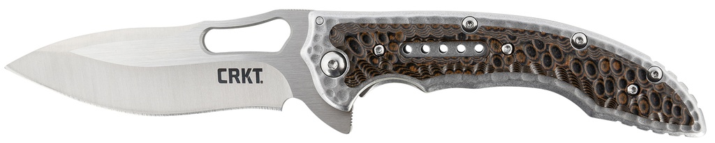 Columbia River CRKT 5470 Fossil  3.96" Folding Drop Point Plain Satin 8Cr13MoV SS Blade/ Brown G10/SS Handle Includes Pocket Clip