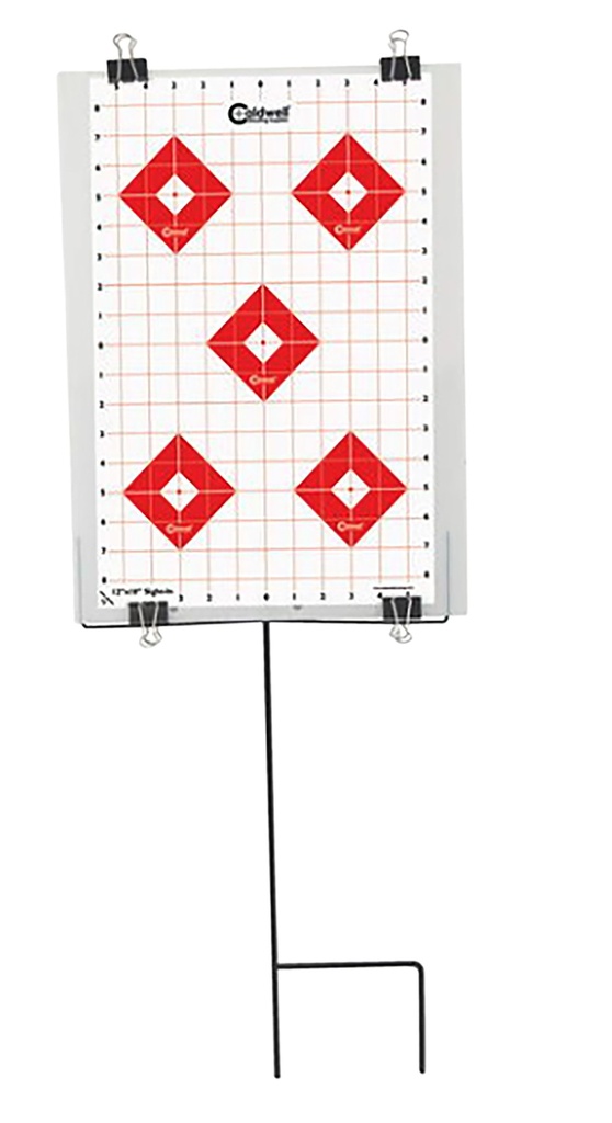Caldwell 110005 Ultra Portable Target Stand Black/Red/White Steel Silhouette/Shapes Standing Includes 8 Silhouette Targets/8 Sight-In Targets