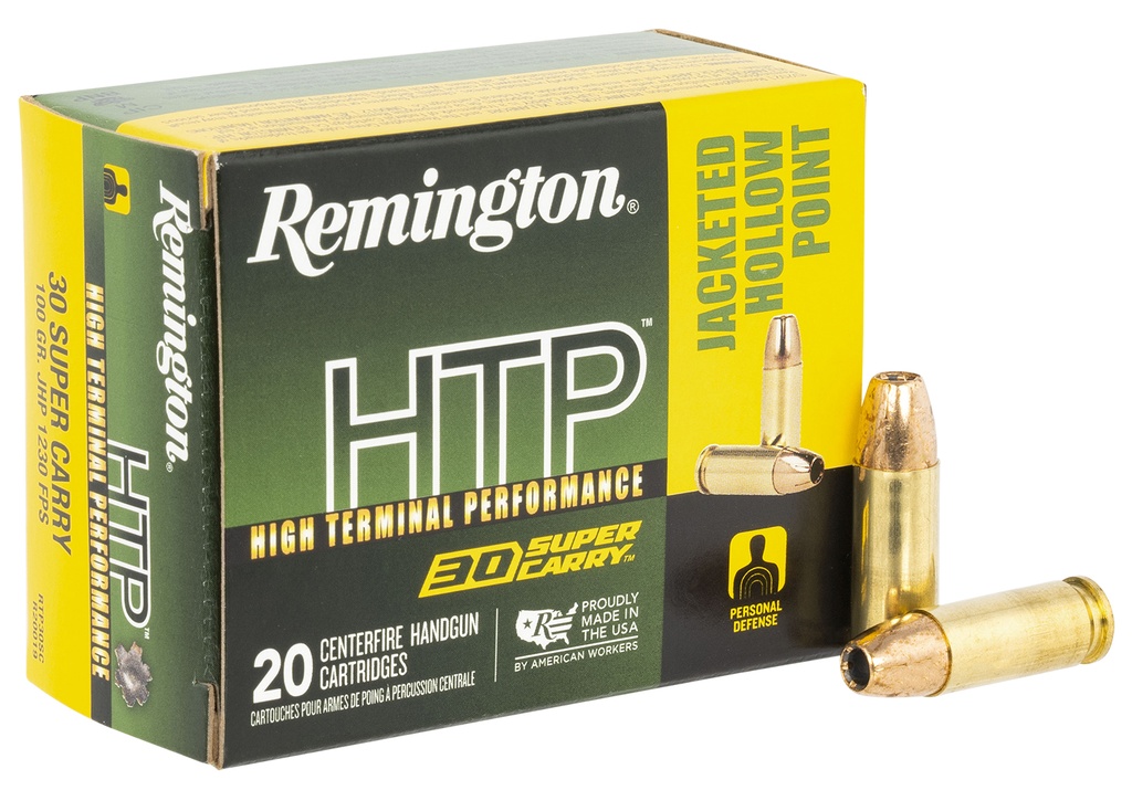 Remington Ammunition R20019 HTP  30SuperCarry 100gr Jacketed Hollow Point 20 Per Box/10 Case