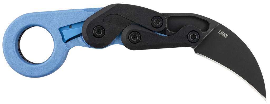 Columbia River CRKT 4041B Provoke  2.47" Folding Hawkbill Plain Black Stonewashed 4116 Stainless Steel Blade/Blue Metallic Grivory Handle