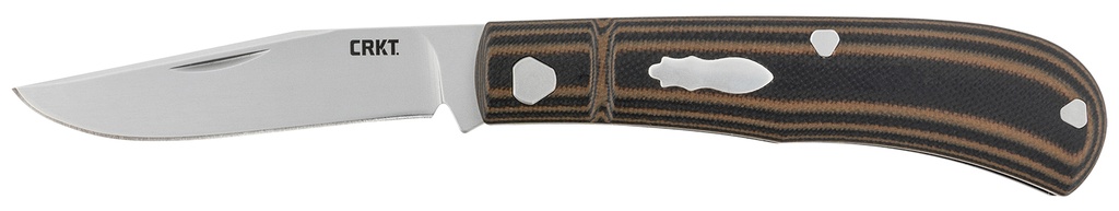 Columbia River CRKT 7100 Venandi  3.14" Folding Clip Point Plain Bead Blasted 8Cr13MoV SS Blade/Black/Brown G10 Handle