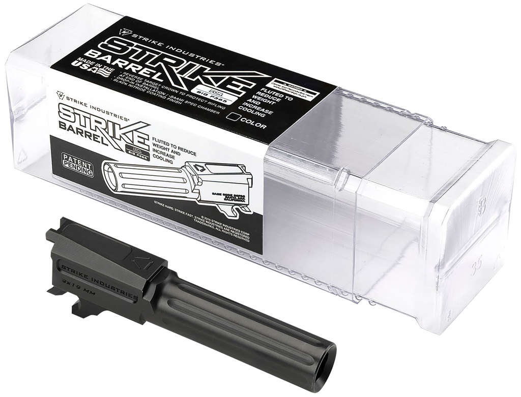 Strike Industries P365BARREL P365  9mm Luger 3.10" Fluted Black Nitride Steel, Fits Sig P365