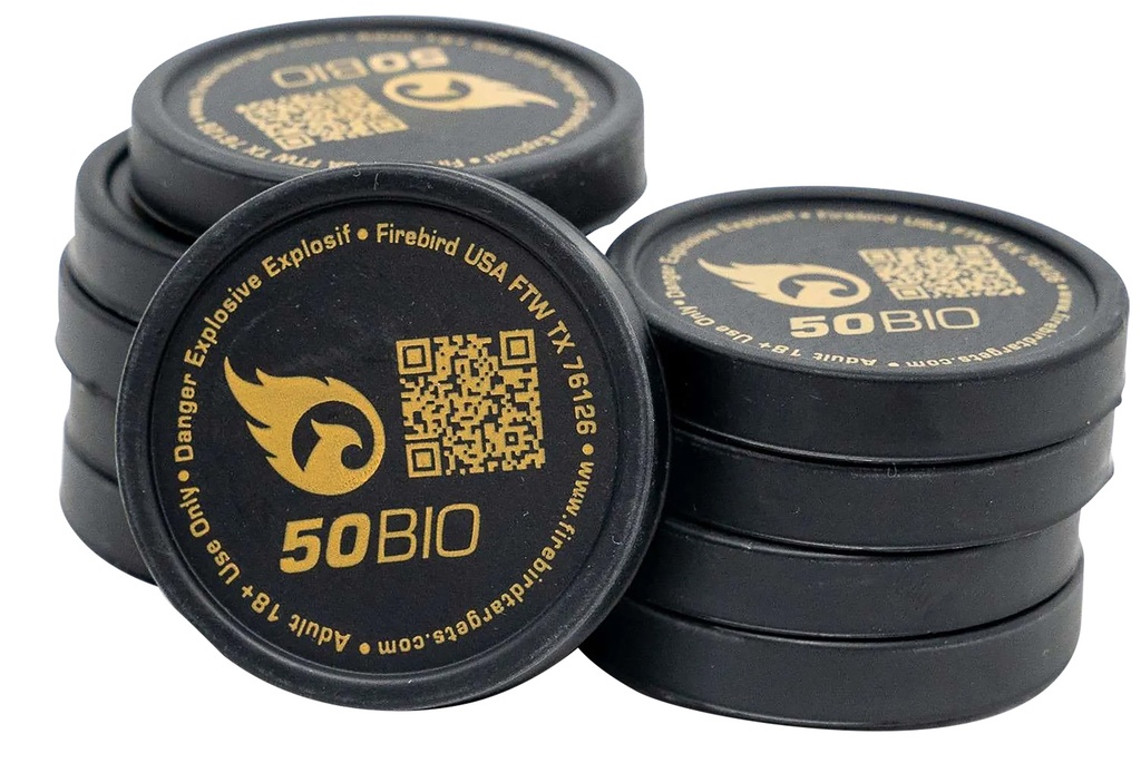 Firebird USA 50BIO 50BIO  Moving Trajectory/Static White Smoke Universal Firearm 50mm 10 Pk.