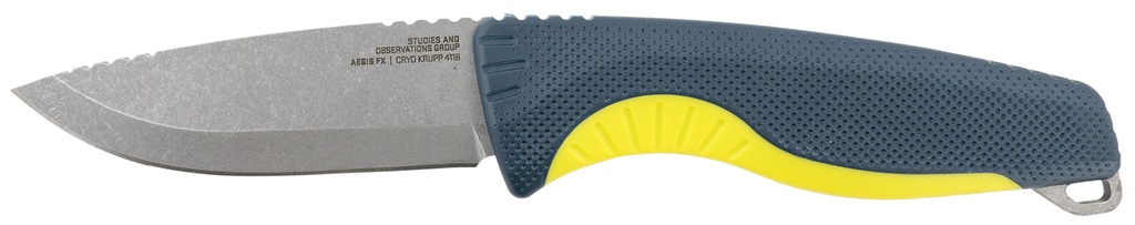 S.O.G SOG17410141 Aegis FX  3.70" Fixed Drop Point Plain Stonewashed 4116 Krupp SS Blade, Indigo w/Acid Accents GREEN Handle, Includes Sheath