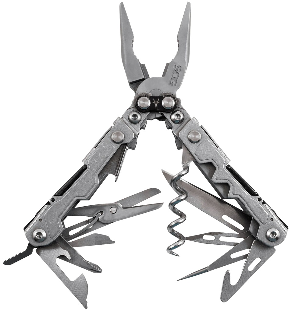 S.O.G SOG-PL1001-C PowerLitre  Stonewashed 5Cr15MoV Stainless Steel 5.10" Long Features 19 Tools