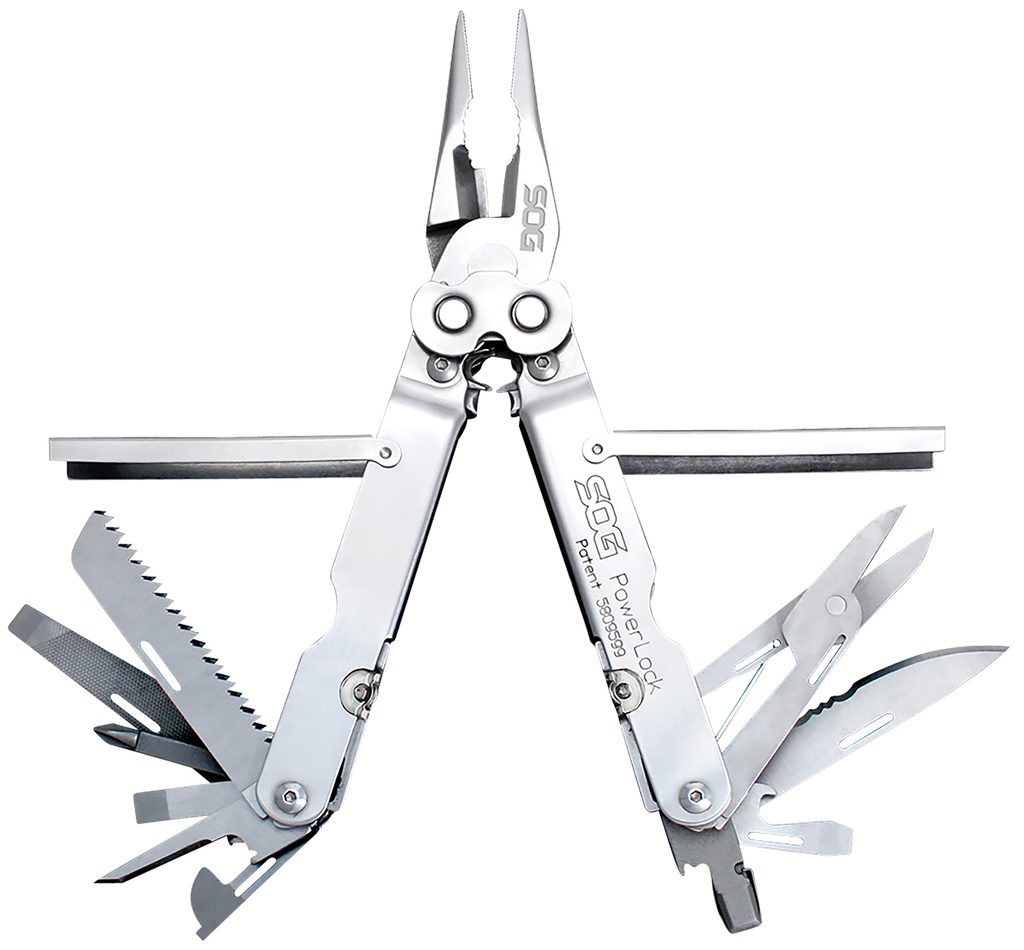 S.O.G SOG-S60N-CP PowerLock  Polished 420 Stainless Steel 7" Long Includes Sheath