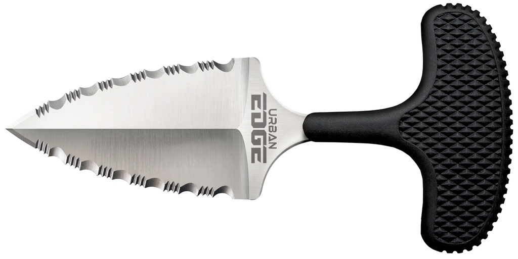 Cold Steel CS43XLSS Urban Edge  2.50" Fixed Serrated Stone Washed Japanese AUS-8A SS Blade/Black Textured Kray-Ex Handle