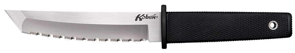 Cold Steel CS17TS Kobun  5.50" Fixed Tanto Serrated AUS-8A SS Blade/Black Checkered Kray-Ex Handle Includes Sheath