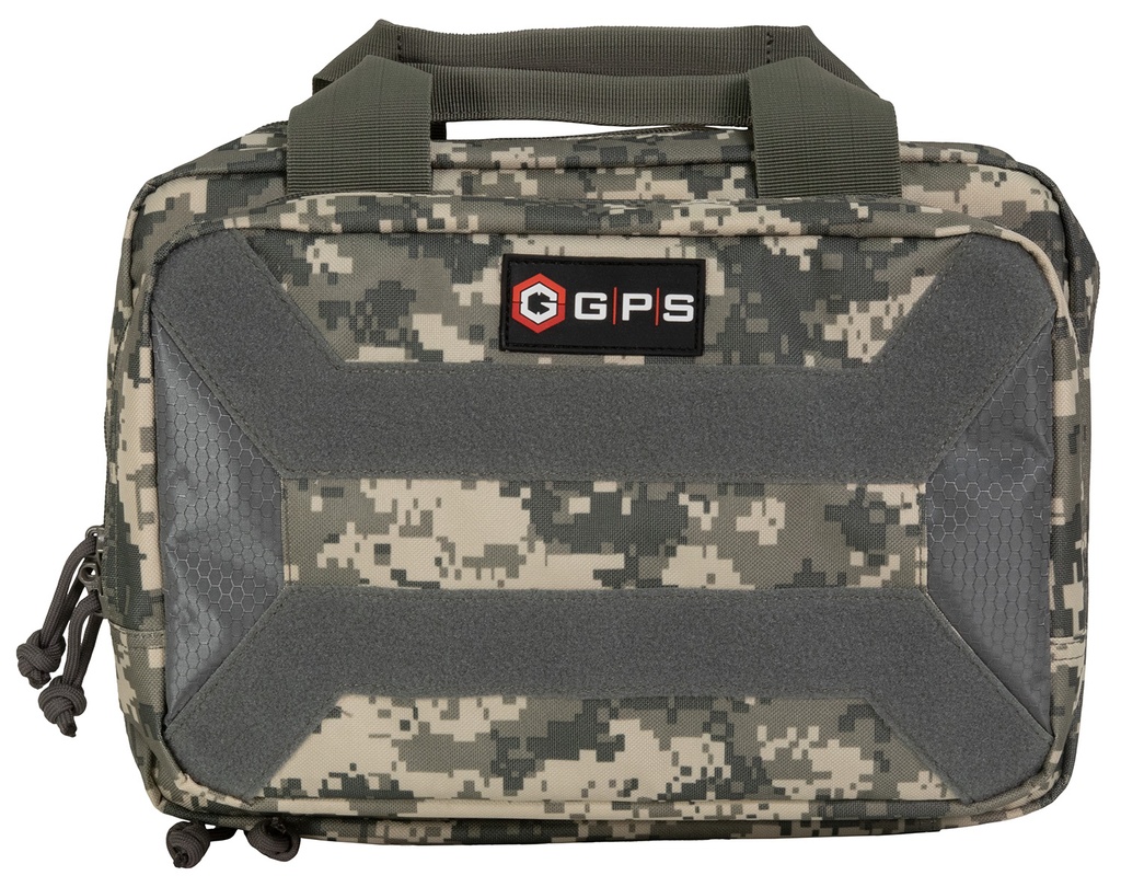 G*Outdoors GPS Bags PC15ACU Pistol Case  Gray Digital 600D Polyester Holds 1 Handgun