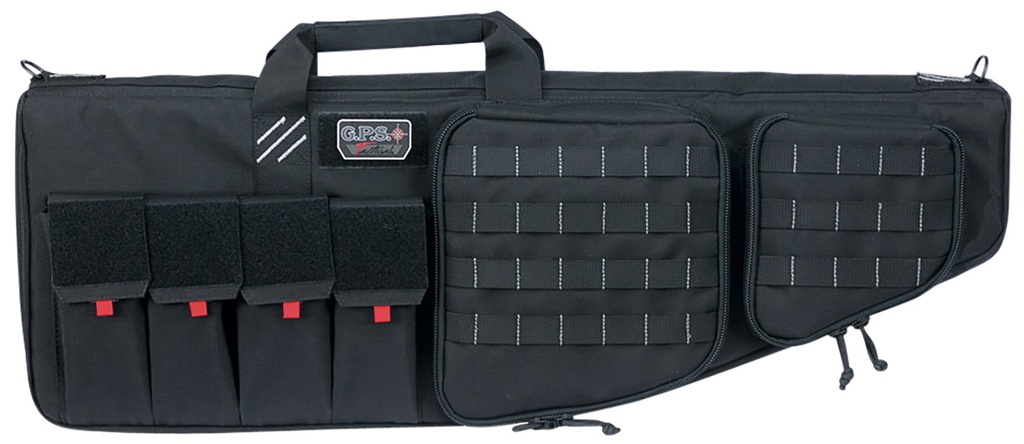 G*Outdoors GPS Bags T32ARB Tactical AR Case 32" Black 1000D Nylon with Mag & Storage Pockets, Lockable Zippers, External Handgun Pocket & DuPont Teflon Coating