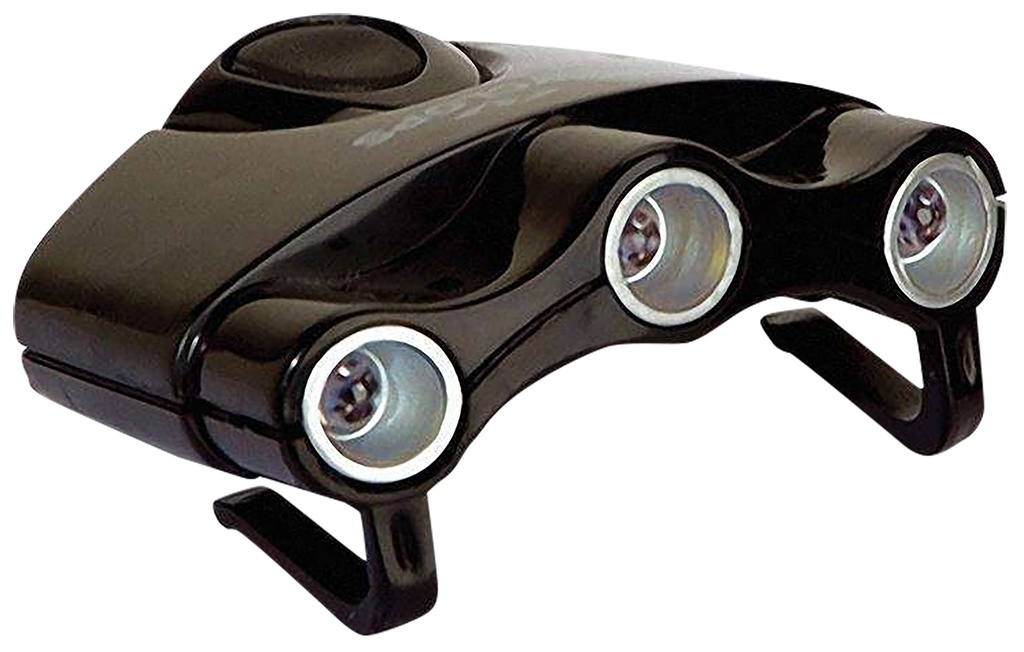 Cyclops CYCHC1W Orion Hat Clip Light 17.5 Lumens Green/White/UV LED Bulb Black Clip-On