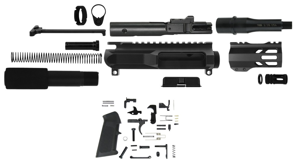 TacFire  AR Build Kit  9mm Luger 4.50" Barrel Black for AR Platform