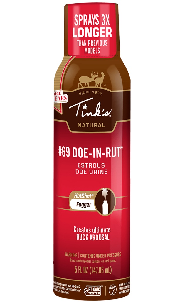 Tinks W5500 #69 Doe-In-Rut Estrous Fogger Deer Attractant Doe In Estrus Scent 5 oz Aerosol