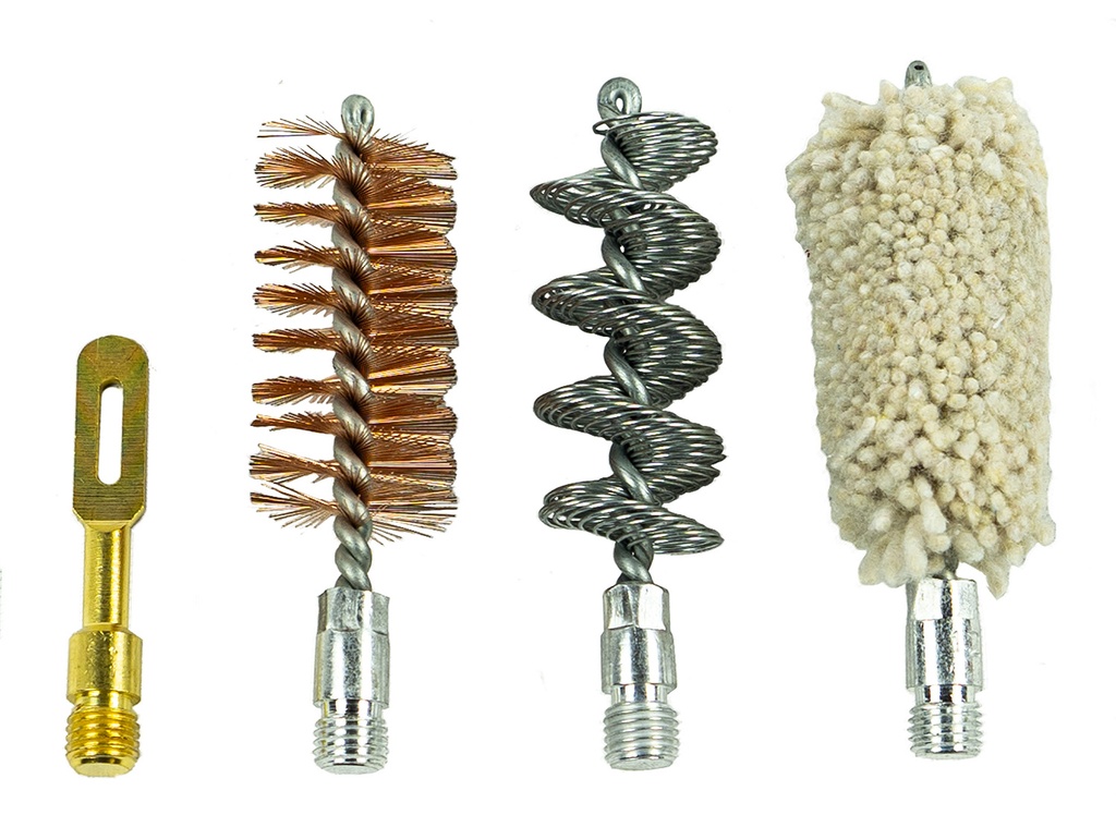 Kleen-Bore KleenBore 12GA-SET Shotgun Accessory Cleaning Set 12 Gauge Shotgun #8-32 Thread Cotton Mop/Bore Brush Bronze Bristles
