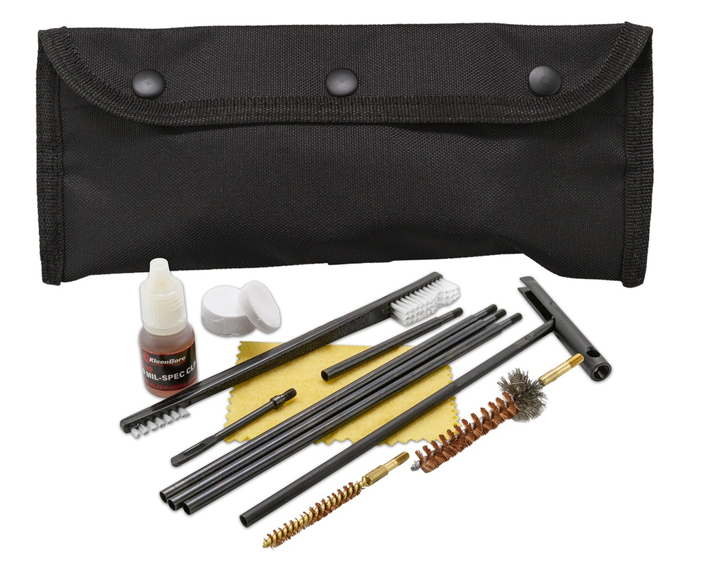 Kleen-Bore KleenBore POU302B Modular Cleaning Kit Multi-Caliber Handgun/Rifle Bronze/Nylon Bristles Black Nylon Case