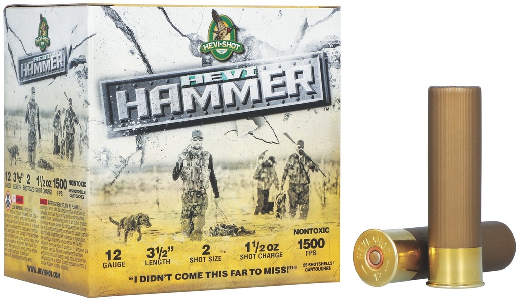 Hevishot HEVI-Shot HS28302 HEVI-Hammer  12Gauge 3.50" 1 1/2oz 2Shot 25 Per Box/10 Case