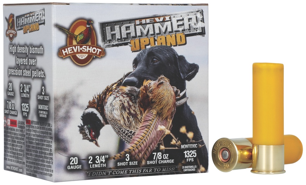 Hevishot HEVI-Shot HS29203 HEVI-Hammer Upland 20Gauge 2.75" 1oz Steel/Bismuth 3Shot 25 Per Box/10 Case