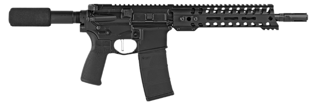Patriot Ordnance Factory 01801 Minuteman Direct Impingement 5.56x45mm NATO 30+1 10.50", Black, Buffer Tube Stock, Textured Polymer Grip, 3 Prong Flash Hider
