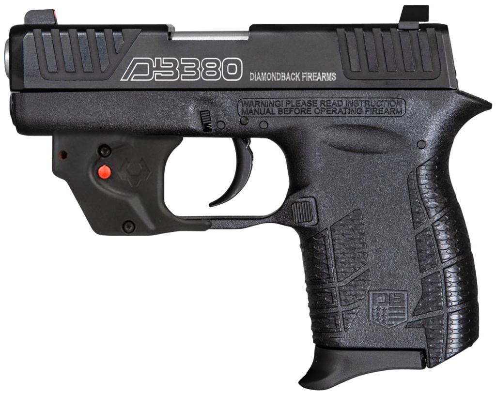 Diamondback DB0101E002 DB380 Gen4 w/Laser Micro-Compact Frame 380 ACP 6+1, 2.80" Stainless Steel Barrel, Serrated Stainless Steel Slide, Mint Polymer Frame w/Beavertail & Grip, Viridian Laser